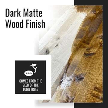 Real Milk Paint, Dark Tung Oil for Wood Finishing, Cutting Boards, Outdoor Furniture, Butcher Blocks, Wood Flooring, Food Grade, Waterproof, 32 oz