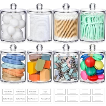 AOZITA Clear Qtip Holder Set for Stylish Storage Solutions