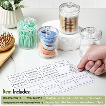 AOZITA Clear Qtip Holder Set for Stylish Storage Solutions