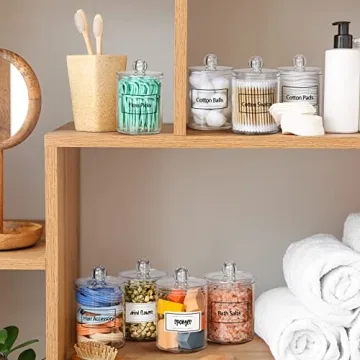 AOZITA Clear Qtip Holder Set for Stylish Storage Solutions