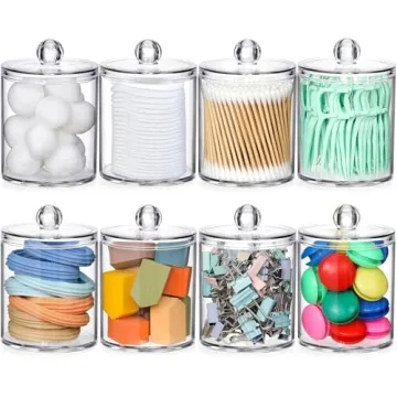 AOZITA Clear Qtip Holder Set for Stylish Storage Solutions