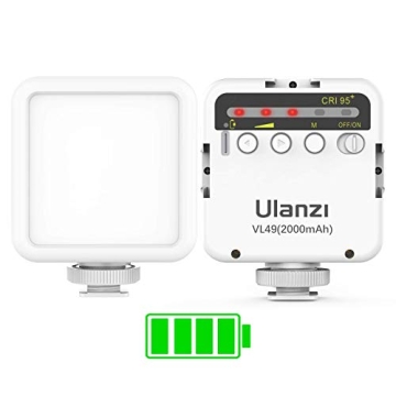 ULANZI VL49 2000mAh LED Video Light with 3 Cold Shoots for Cameras and Vlogging