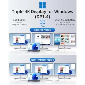 USB C Docking Station Dual 4K HDMI 100W Power Delivery