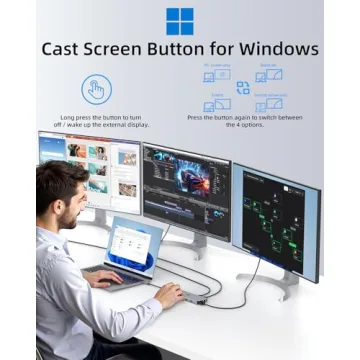 USB C Docking Station Dual 4K HDMI 100W Power Delivery