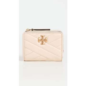 Tory Burch Women's Kira Chevron Bi-Fold Wallet, New Cream, Off White, One Size