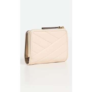 Tory Burch Women's Kira Chevron Bi-Fold Wallet, New Cream, Off White, One Size