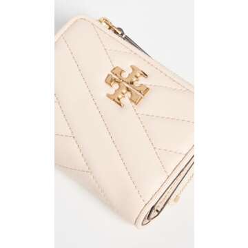 Tory Burch Women's Kira Chevron Bi-Fold Wallet, New Cream, Off White, One Size