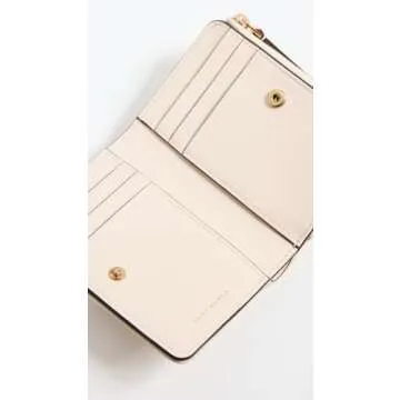 Tory Burch Women's Kira Chevron Bi-Fold Wallet, New Cream, Off White, One Size