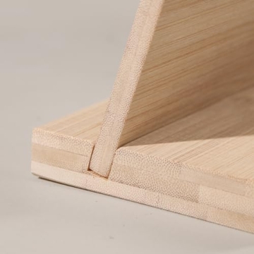 Justsoso Bamboo Necklace Display Stand, Wood Jewellery Necklace Holder, Chain Jewelry Rack Organizer, Tabletop Display Boards for Home or Shop Sell Show (Beige Velvet)