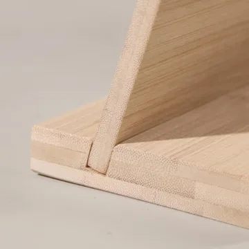 Justsoso Bamboo Necklace Display Stand, Wood Jewellery Necklace Holder, Chain Jewelry Rack Organizer, Tabletop Display Boards for Home or Shop Sell Show (Beige Velvet)