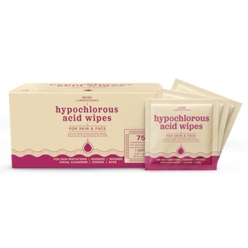 BASE LABS Hypochlorous Acid Wipes | 75 Sanitizing Wipes for Skin & Piercing Care