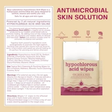 Hypochlorous Acid Wipes for Skin Piercing Acne Eczema Care