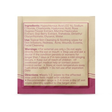 Hypochlorous Acid Wipes for Skin Piercing Acne Eczema Care