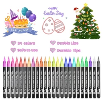 Caliart Double Line Markers for Kids Vibrant Art