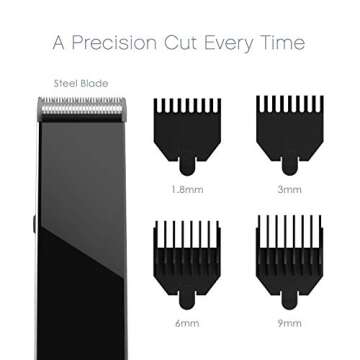 Pure Enrichment TRYM Lithium Rechargeable Beard Trimmer - 11-Piece Grooming Kit with Cordless Use, Charging Dock, 4 Trim Attachments, Cleaning Brush, Clipper Oil, and Drawstring Travel Bag (Black)