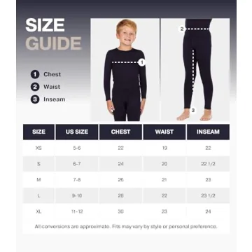Thermajohn Boys Thermal Underwear Set for Skiing, XL