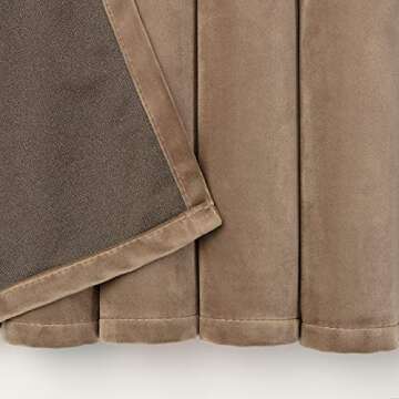 Chanasya Premium 2-Panel Blackout Velvet Curtains - Classy & Solid Drapes for Living Room or Bedroom - 52" x 108" - Taupe