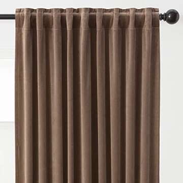 Chanasya Premium 2-Panel Blackout Velvet Curtains - Classy & Solid Drapes for Living Room or Bedroom - 52" x 108" - Taupe