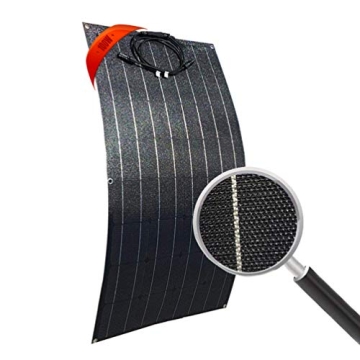 AUECOOR 100 Watt Flexible Solar Panel Bendable Solar Panel Waterproof Monocrystalline Solar Module f...