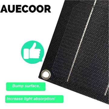 AUECOOR Flexible 100W Solar Panel for RV and Boat Power