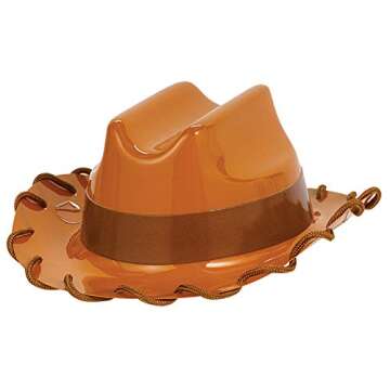 Disney Pixar Toy Story 4 Brown Mini Cowboy Plastic Hat - 4-Pack (2 1/5" x 4 4/5") - Perfect for Part...