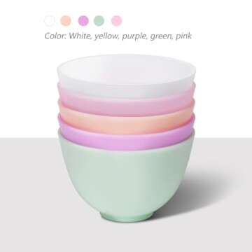 BESTonZON 5 Pcs 10.5X7CM Home Use Anti-drop Silicone Bowl Facial Mask Mixing Bowl Prep Measuring Bowl (M)