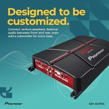 Pioneer GM-A4704 4-Channel Bridgeable Car Amplifier - 520W Max Power, Class AB