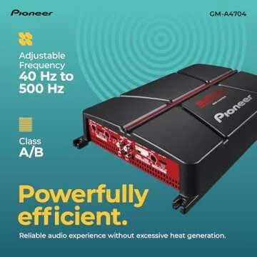 Pioneer GM-A4704 4-Channel Bridgeable Car Amplifier - 520W Max Power, Class AB