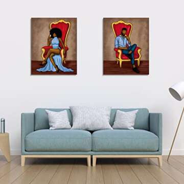 Canvas Painting Kit Pre Drawn Canvas for Painting for Adults Sip and Paint Party Supplies 8x10 Canvas to Paint Afro Queen Girl Paint, Mother's Day Gift