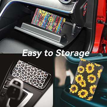 ShaggyDogz Car Registration and Insurance Card Holder with Magnetic Closure, Premium PU Leather License Registration Holder for Driver License, Insurance Card, Paperwork, Men & Women (Sunflower 2)