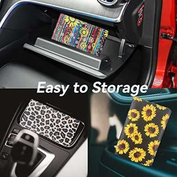 ShaggyDogz Car Registration and Insurance Card Holder with Magnetic Closure, Premium PU Leather License Registration Holder for Driver License, Insurance Card, Paperwork, Men & Women (Sunflower 2)