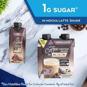 Atkins Gluten Free Protein-Rich Shake, Mocha Latte, Keto Friendly, 15 Count