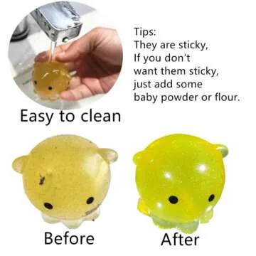 Ganjiang 8 Pack Jumbo Glitter Mochi Squishy Toys Animals Squishy Stress Relief Toys Kids Party Favors