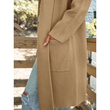 LILLUSORY Women's Long Dressy Cardigan Sweaters Fall Oversized Coatigan Jackets 2025 Knit Business Casual Winter Coats Camel S