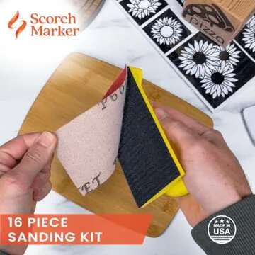 SCORCH MARKER - Hand Sander Kit, Sanding Block, with Durable Mesh Net System & Ergonomic Handle, Inc...
