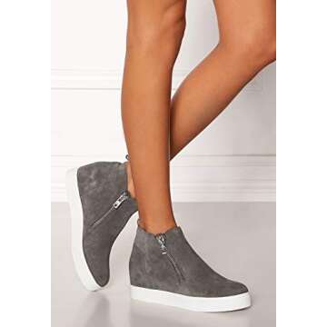 Steve Madden Women's Grey Suede Wedgie Sneakers - Stylish Comfort