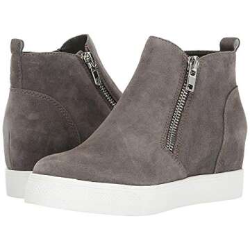 Steve Madden Women's Grey Suede Wedgie Sneakers - Stylish Comfort