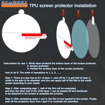 FCMEDZI Smartwatch Clear TPU Protective Film for Garmin Venu 3s Screen Protectors Bubble-Free Installation High-Definition and Charging Dust Plug（Pack of 4+4）【It's Not Glass】