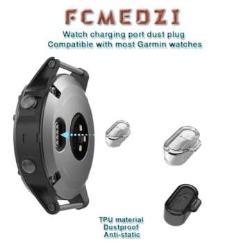 FCMEDZI Smartwatch Clear TPU Protective Film for Garmin Venu 3s Screen Protectors Bubble-Free Installation High-Definition and Charging Dust Plug（Pack of 4+4）【It's Not Glass】
