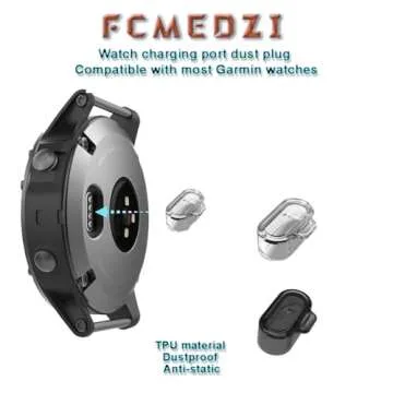 FCMEDZI Smartwatch Clear TPU Protective Film for Garmin Venu 3s Screen Protectors Bubble-Free Installation High-Definition and Charging Dust Plug（Pack of 4+4）【It's Not Glass】