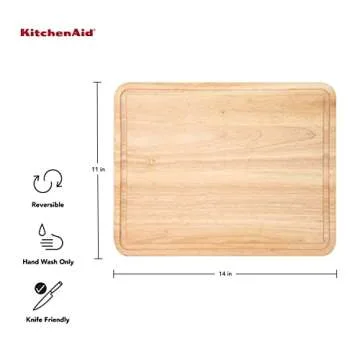 Kitchen Aid Classic Rubberwood Cutting Board - Perfect Size