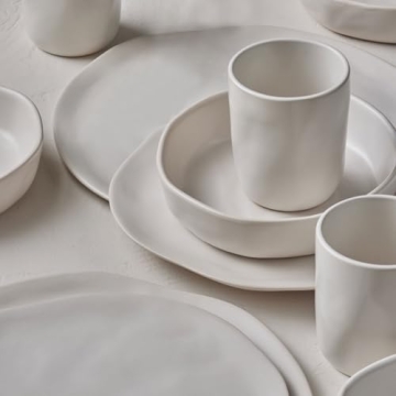 HEKONDA Modern Stoneware Dinnerware Set for 4 - Unique and Stylish