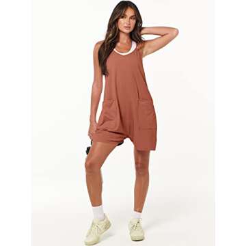 Trendy ANRABESS Summer Sleeveless Romper with Pockets