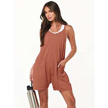Trendy ANRABESS Summer Sleeveless Romper with Pockets