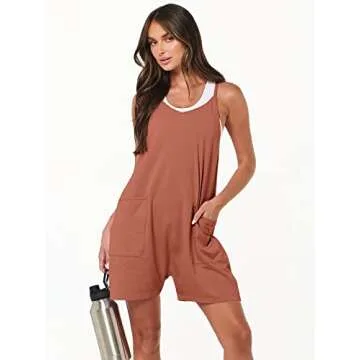 Trendy ANRABESS Summer Sleeveless Romper with Pockets