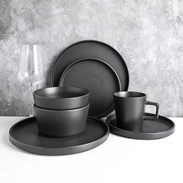 Stone Lain 32-Piece Coupe Dinnerware Set in Black Matte
