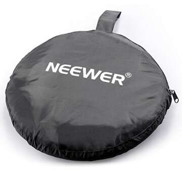 Neewer 24 inches / 60 Centimeters 5 in 1 Collapsible Triangle Multi Camera Lighting Reflector Diffuser Kit with Grip and Carrying Case for Photography (Translucent, Silver, Gold, White and Black)