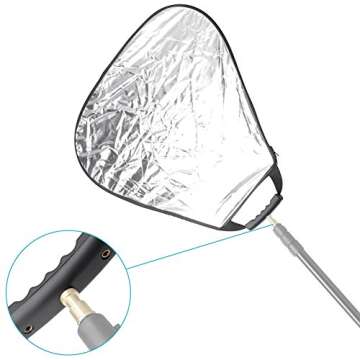Neewer 24 inches / 60 Centimeters 5 in 1 Collapsible Triangle Multi Camera Lighting Reflector Diffuser Kit with Grip and Carrying Case for Photography (Translucent, Silver, Gold, White and Black)