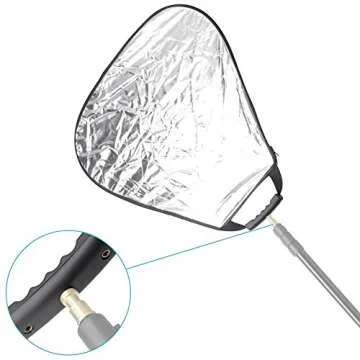 Neewer 24 inches / 60 Centimeters 5 in 1 Collapsible Triangle Multi Camera Lighting Reflector Diffuser Kit with Grip and Carrying Case for Photography (Translucent, Silver, Gold, White and Black)