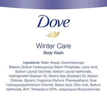 Dove Body Wash To Nourish and Moisturize Dry Skin Winter Care for Softer, Smoother Skin After Just One Shower 22 oz, 4 Count